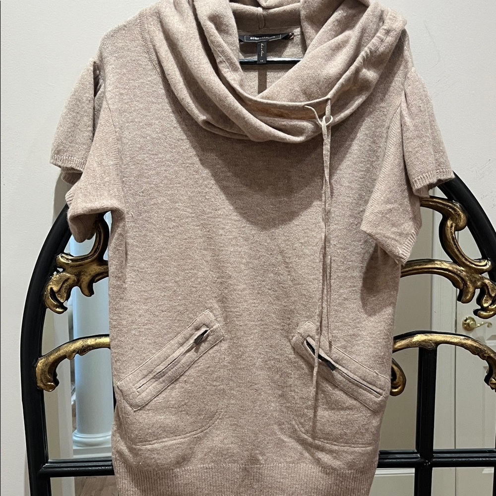 BCBGMaxAzria Tan Cowl Neck Sweater